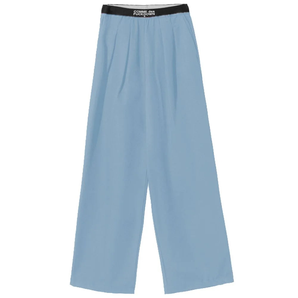 Comme Des Fuckdown Blue Polyester Women Palazzo Pants - Pants