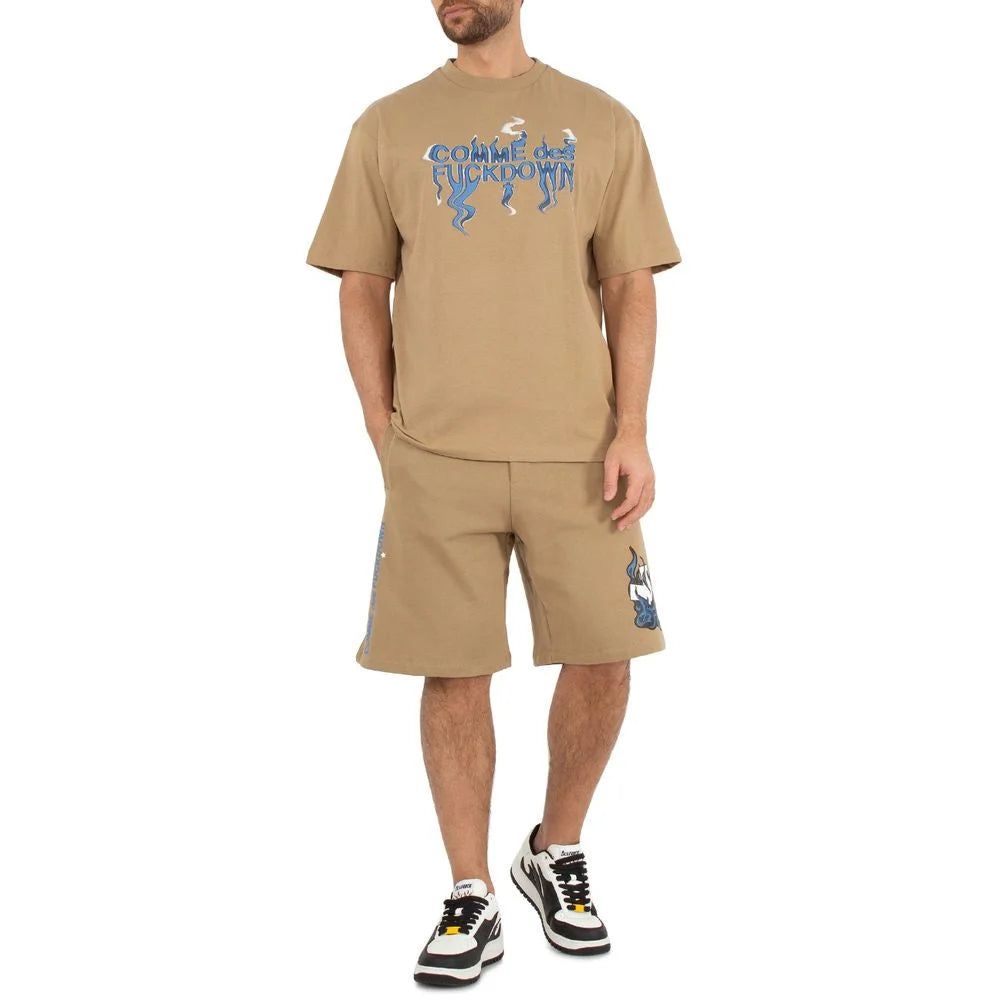 Comme Des Fuckdown Brown Cotton Short - XL