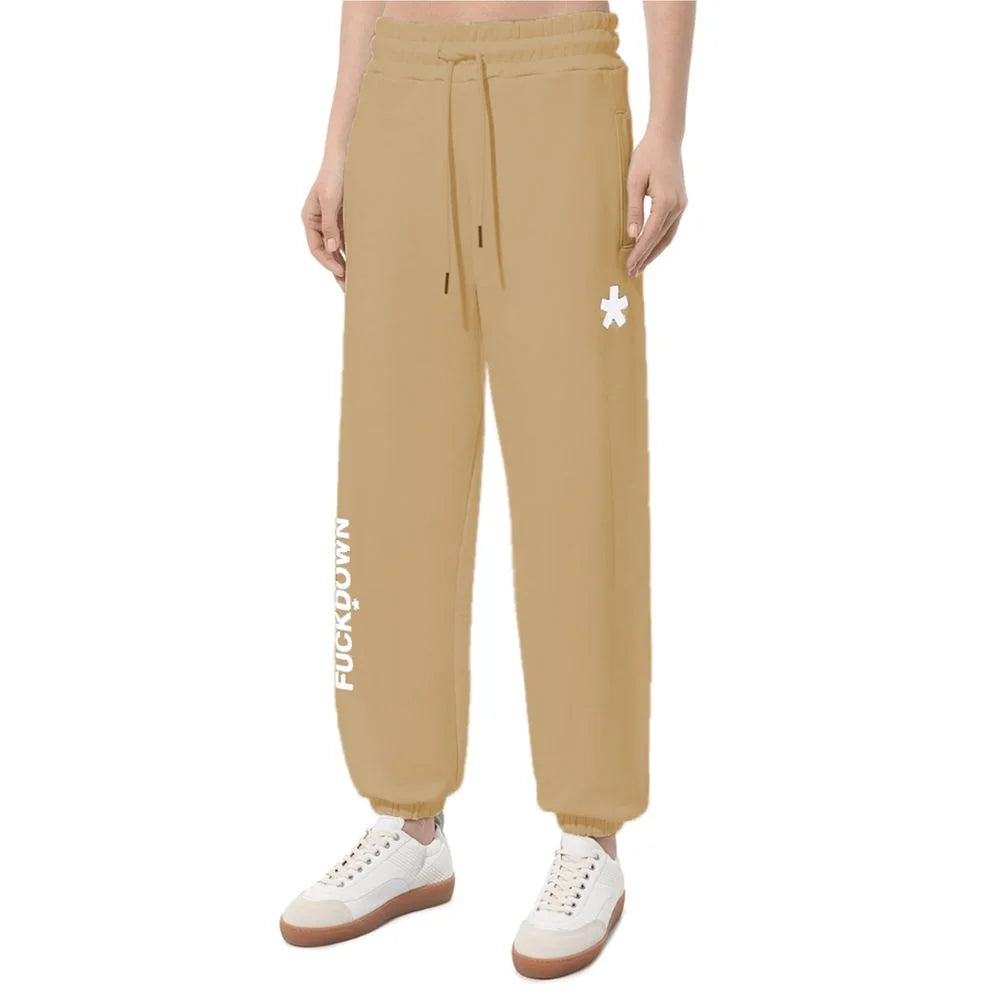 Comme Des Fuckdown Brown Cotton Women Pants - Joggers