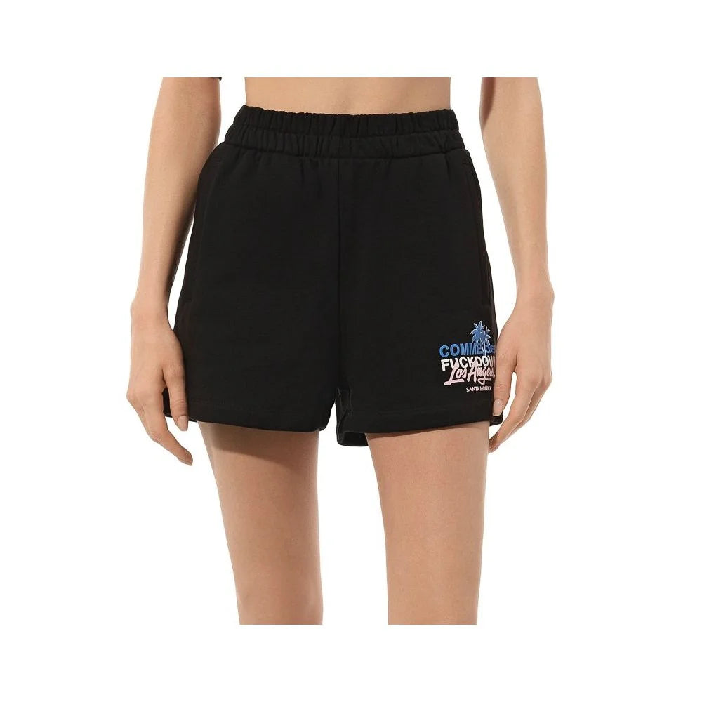Comme Des Fuckdown Chic Black Cotton Shorts with Side Pockets - S - Jogger Shorts