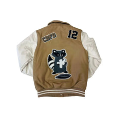 Comme Des Fuckdown Chic Cotton and Faux Leather Bomber Jacket - M - Bomber Jackets