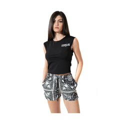 Comme Des Fuckdown Chic Monochrome Palms Cotton Shorts - Jogger Shorts