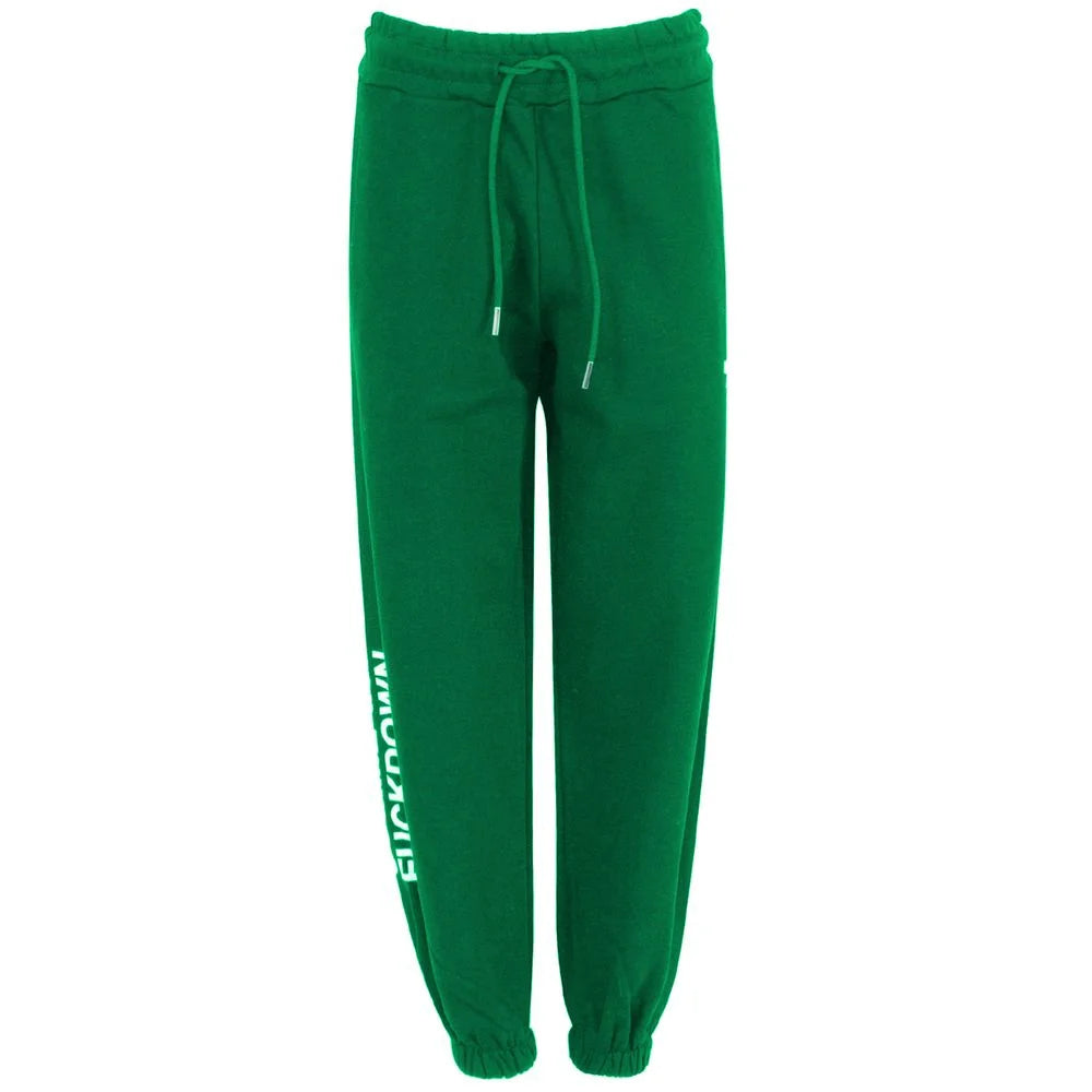 Comme Des Fuckdown Green Cotton Women Sweatpant - Sweatpants