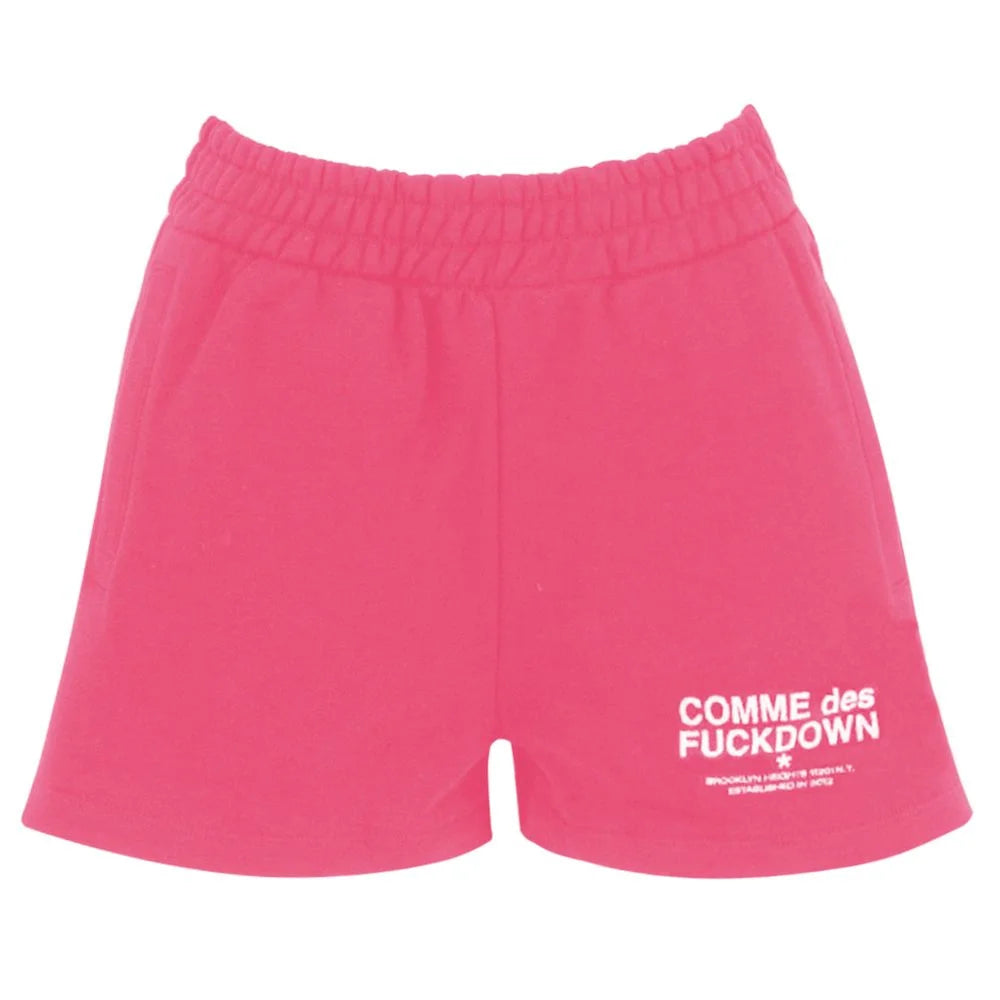Comme Des Fuckdown Pink Cotton Short - Jogger Shorts