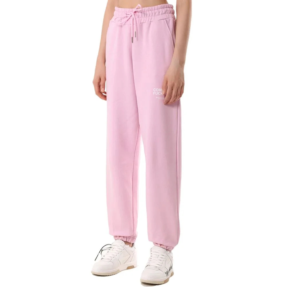 Comme Des Fuckdown Pink Cotton Women Sweatpant - Sweatpants