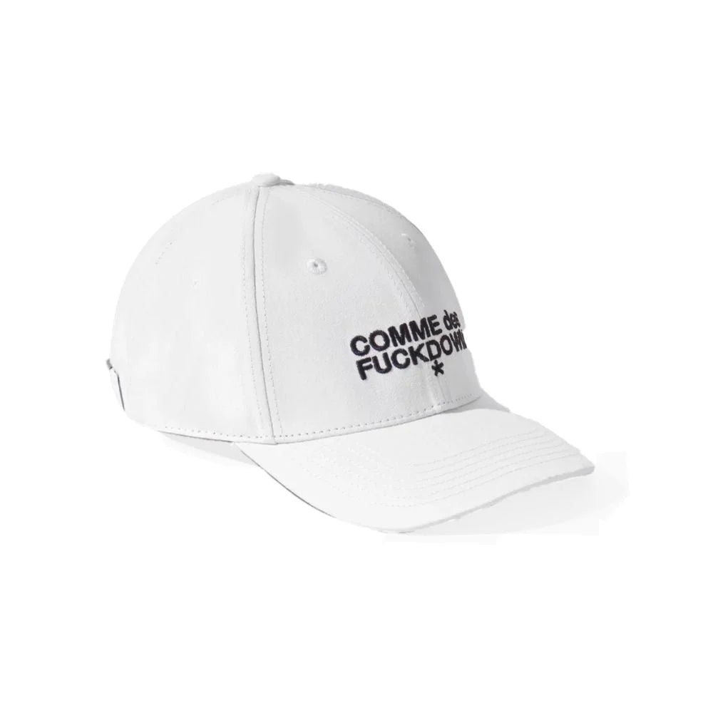 Comme Des Fuckdown White Cotton Hat - UNI - Baseball Caps