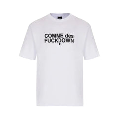 Comme Des Fuckdown White Cotton T-Shirt - T-Shirts