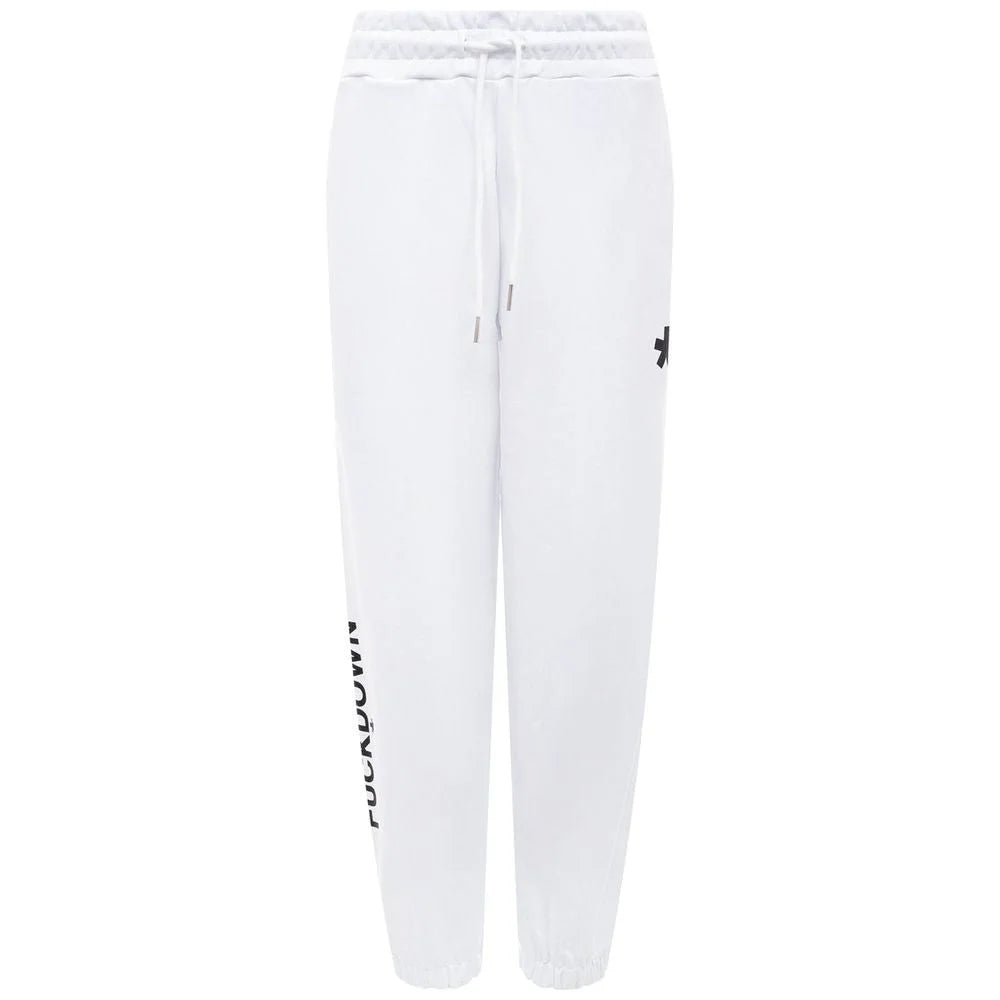 Comme Des Fuckdown White Cotton Women Pants - Joggers