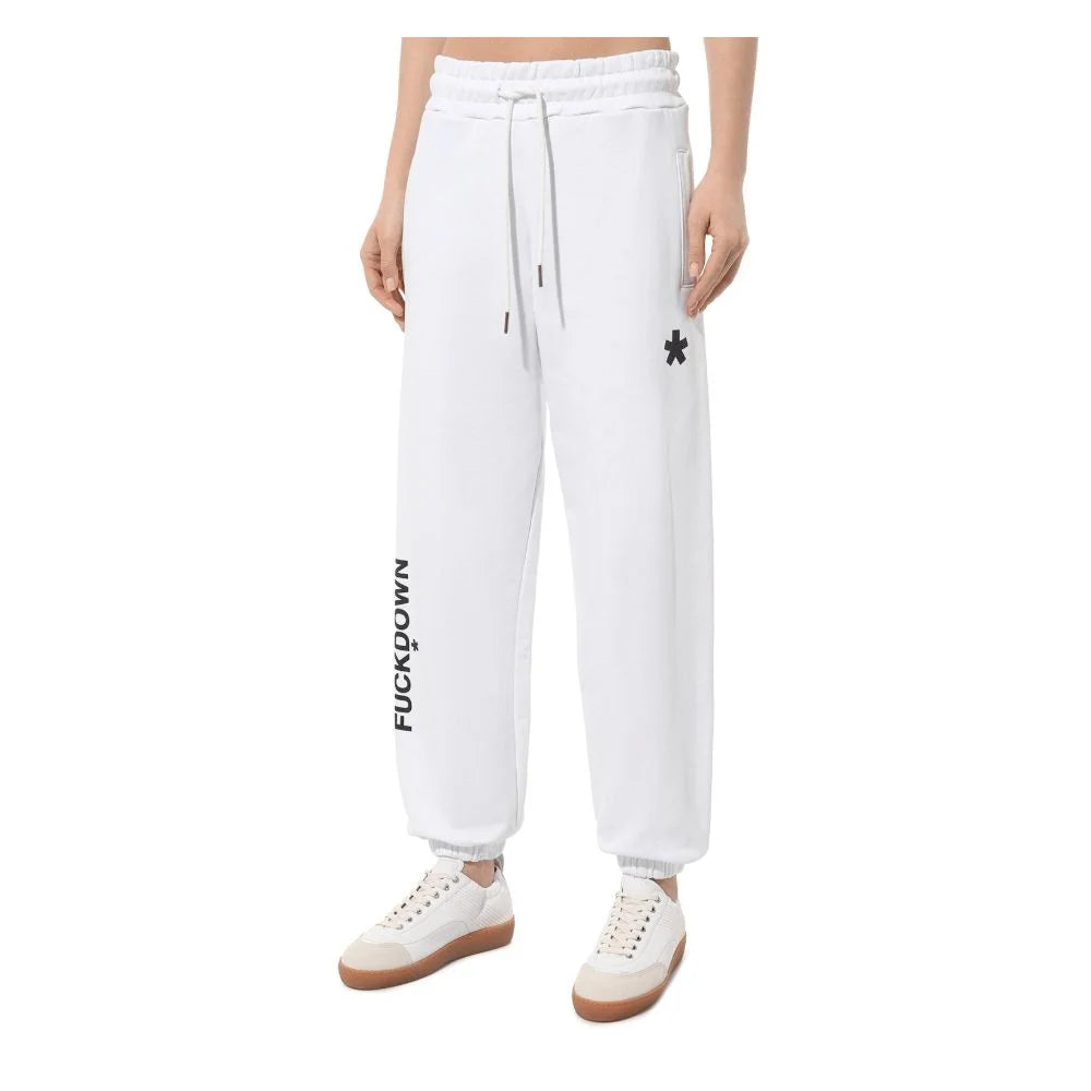 Comme Des Fuckdown White Cotton Women Pants - Joggers
