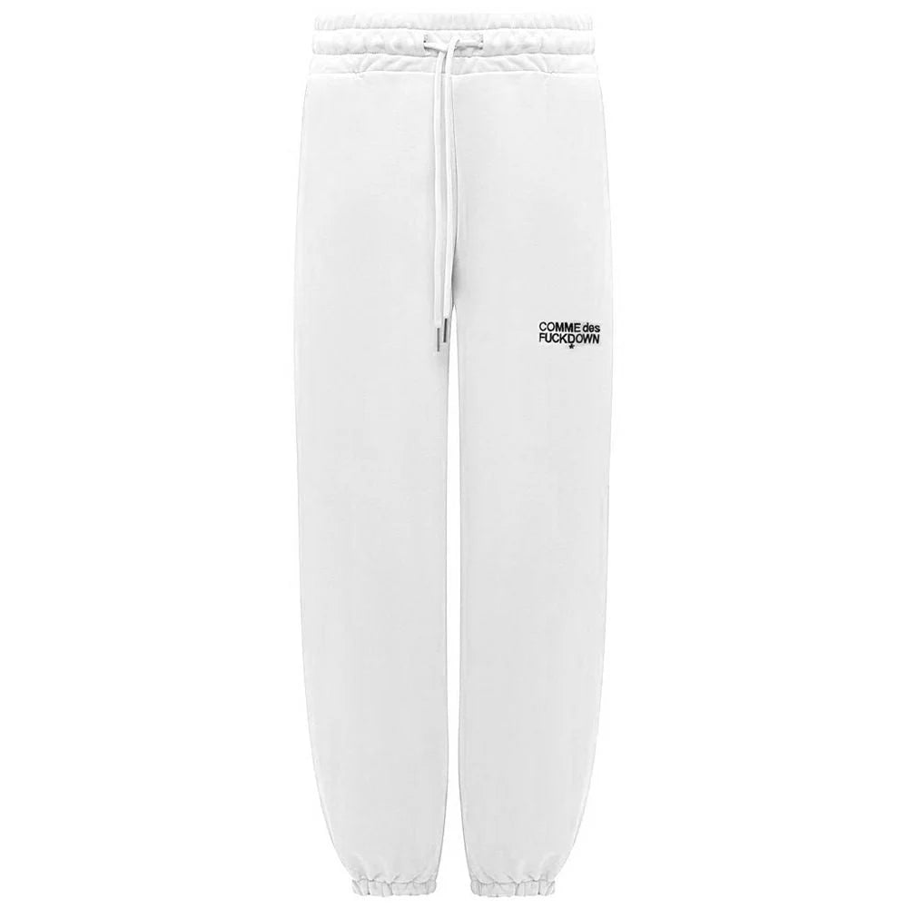 Comme Des Fuckdown White Cotton Women Sweatpant - Sweatpants