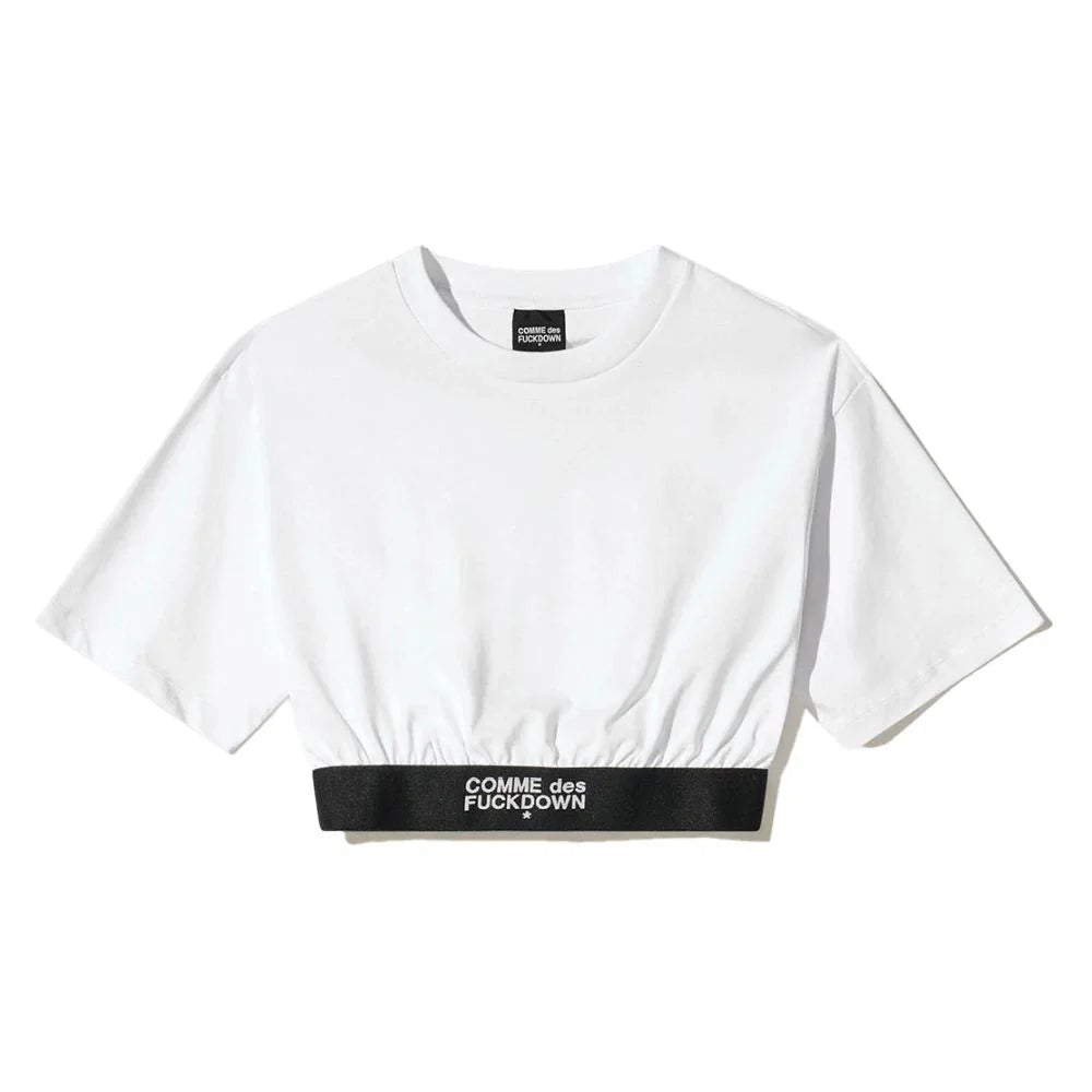 Comme Des Fuckdown White Cotton Women T-Shirt - S - T-Shirts