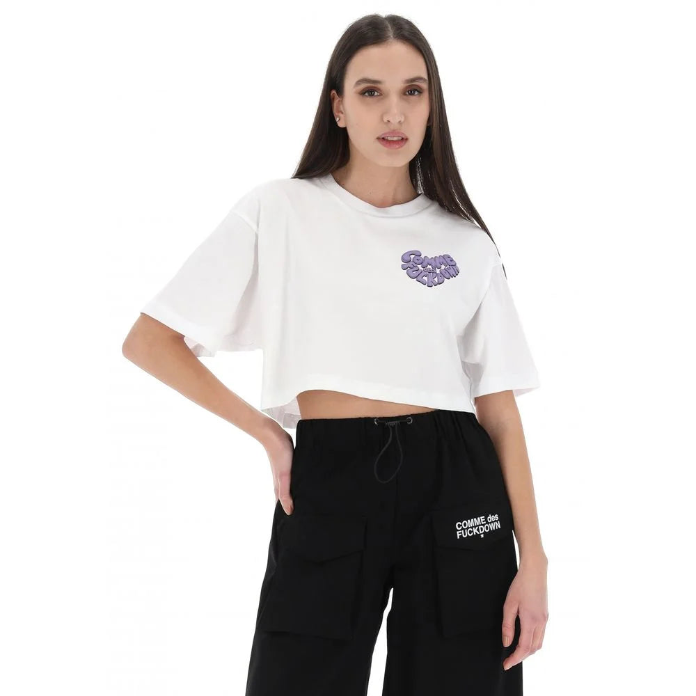 Comme Des Fuckdown White Cotton Women T-Shirt - T-Shirts