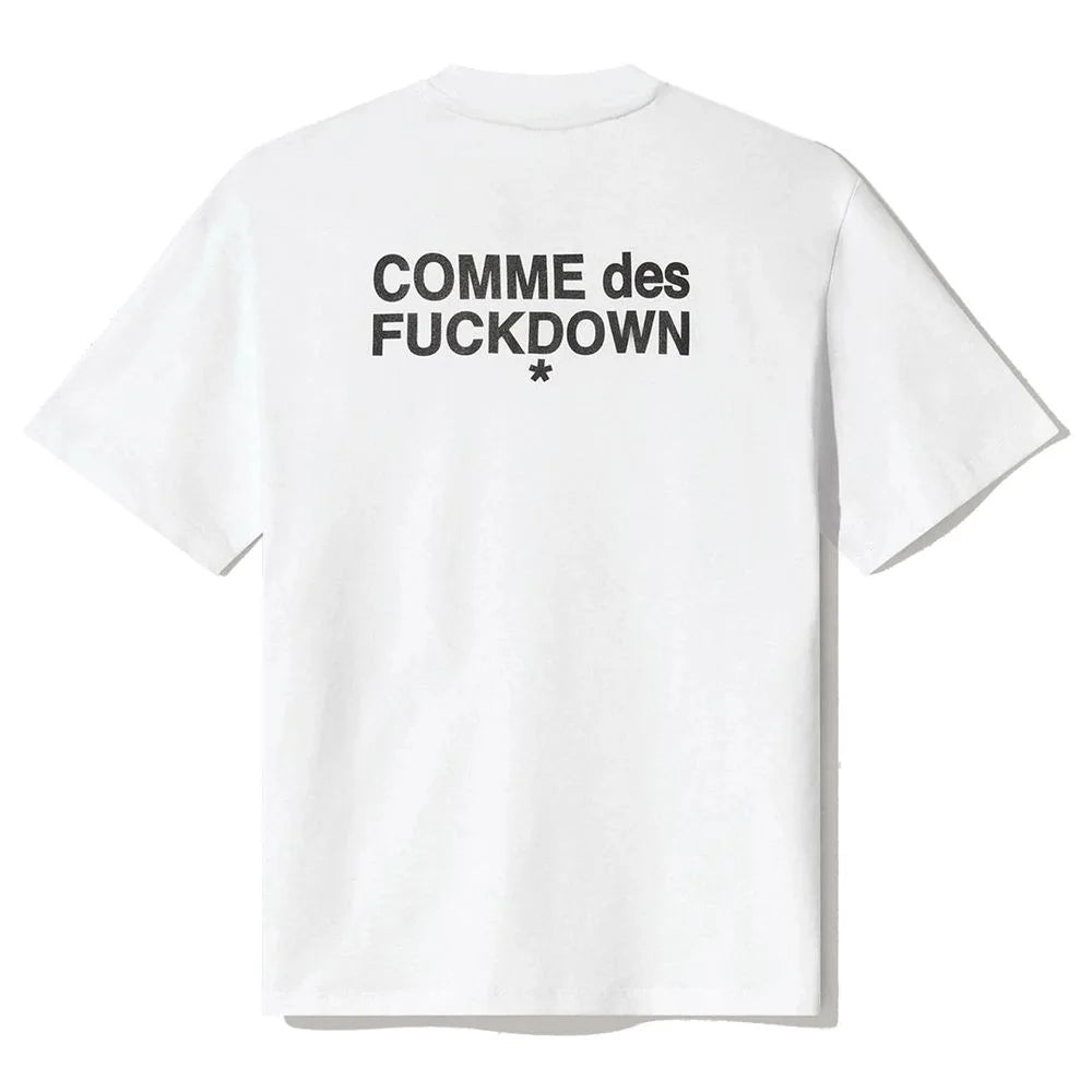 Comme Des Fuckdown White Cotton Women T-Shirt - T-Shirts