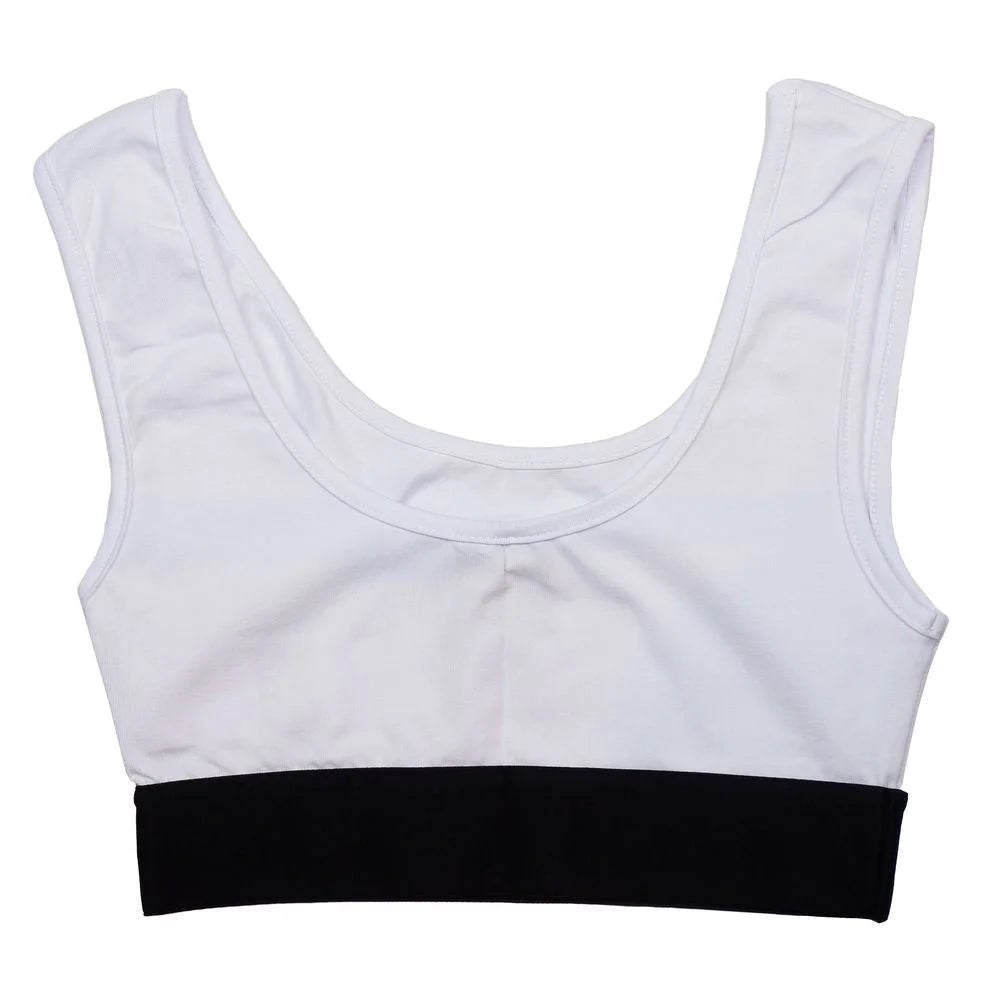Comme Des Fuckdown White Cotton Women Top - Sports Bras