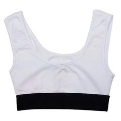 Comme Des Fuckdown White Cotton Women Top - Sports Bras