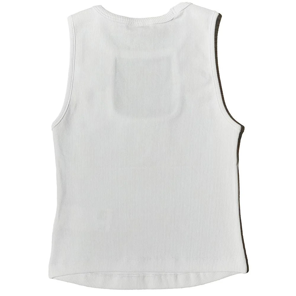 Comme Des Fuckdown White Cotton Women Top - Tank Tops