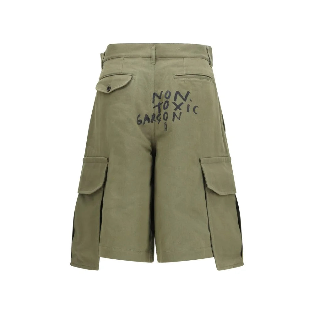 Comme Des Garçons Bicolor Cotton Cargo Shorts