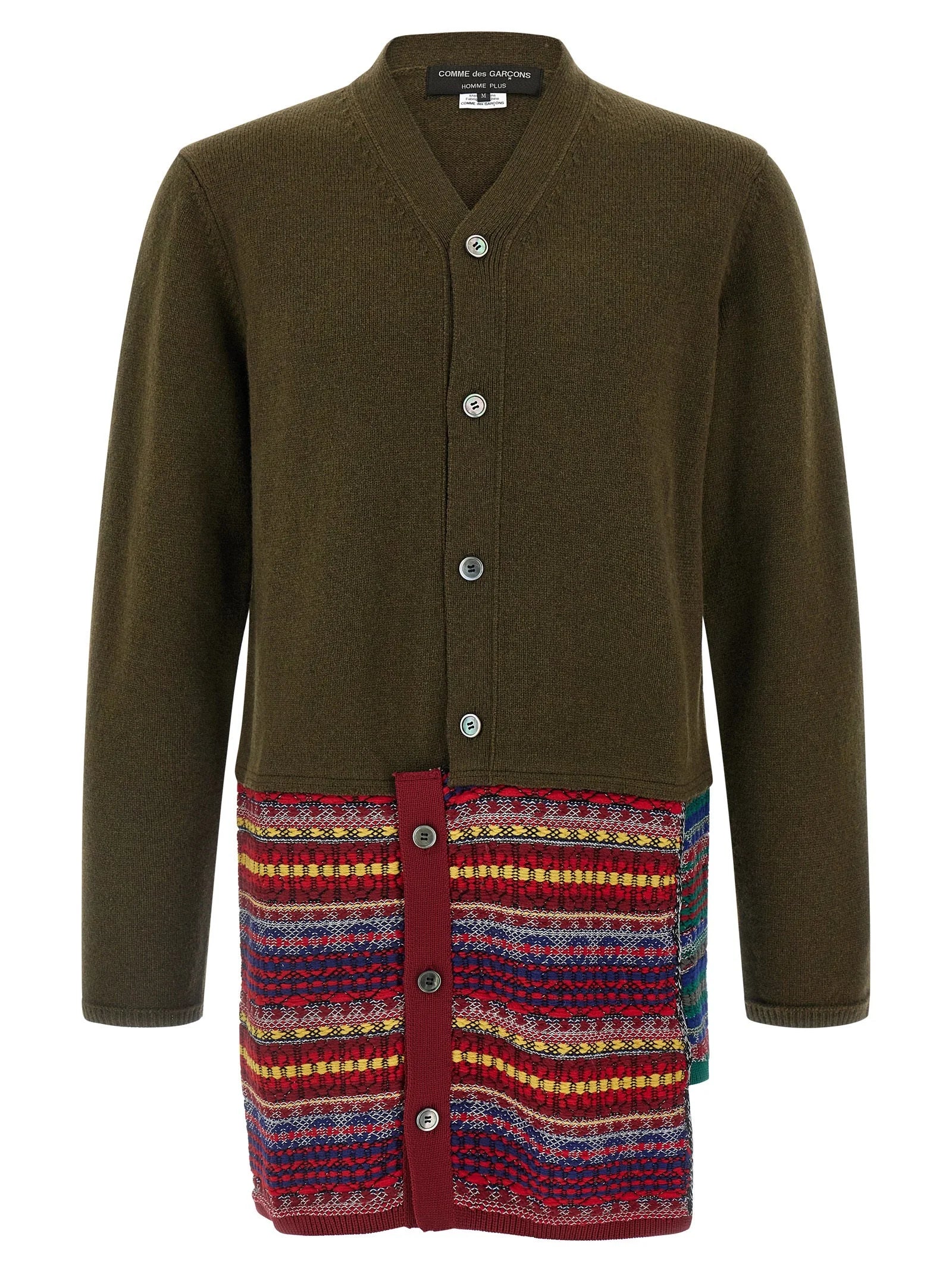 Comme Des Garçons Bicolor Wool Cardigan - M