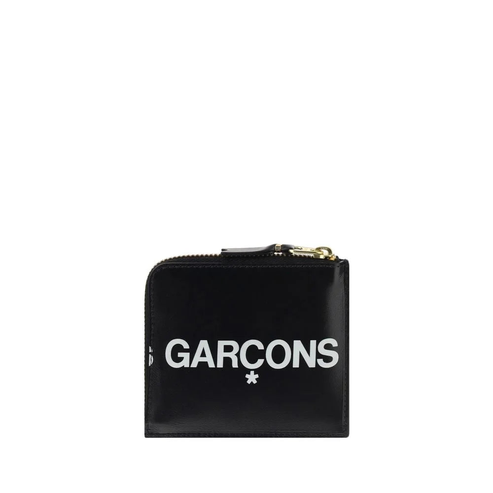 Billetera de Cuero de Ternera Negro Comme Des Garçons