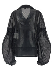 Comme Des Garçons Black Polyester Biker Jacket - XL