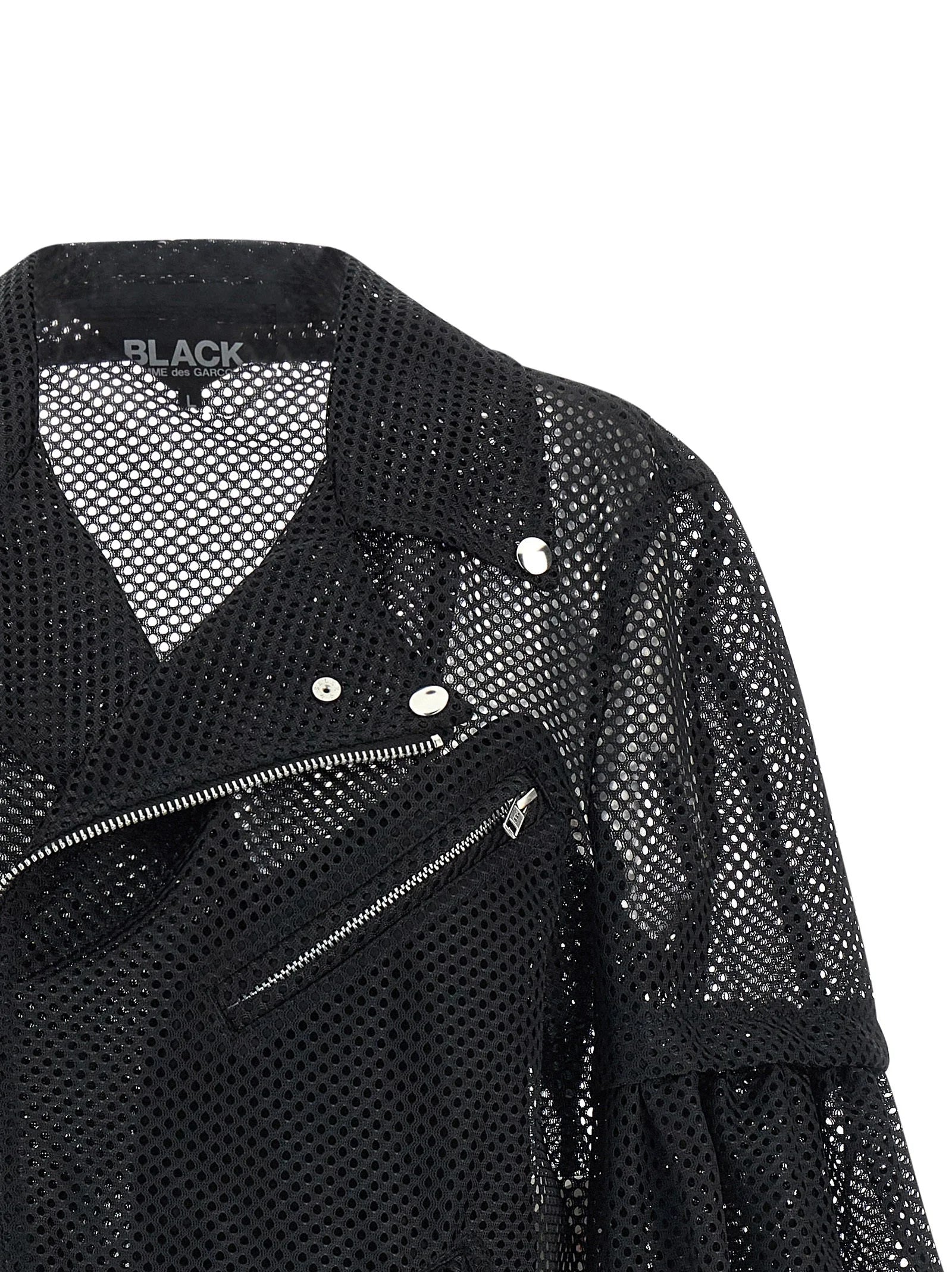 Comme Des Garçons Black Polyester Biker Jacket - XL