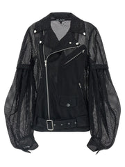 Comme Des Garçons Black Polyester Biker Jacket - XL