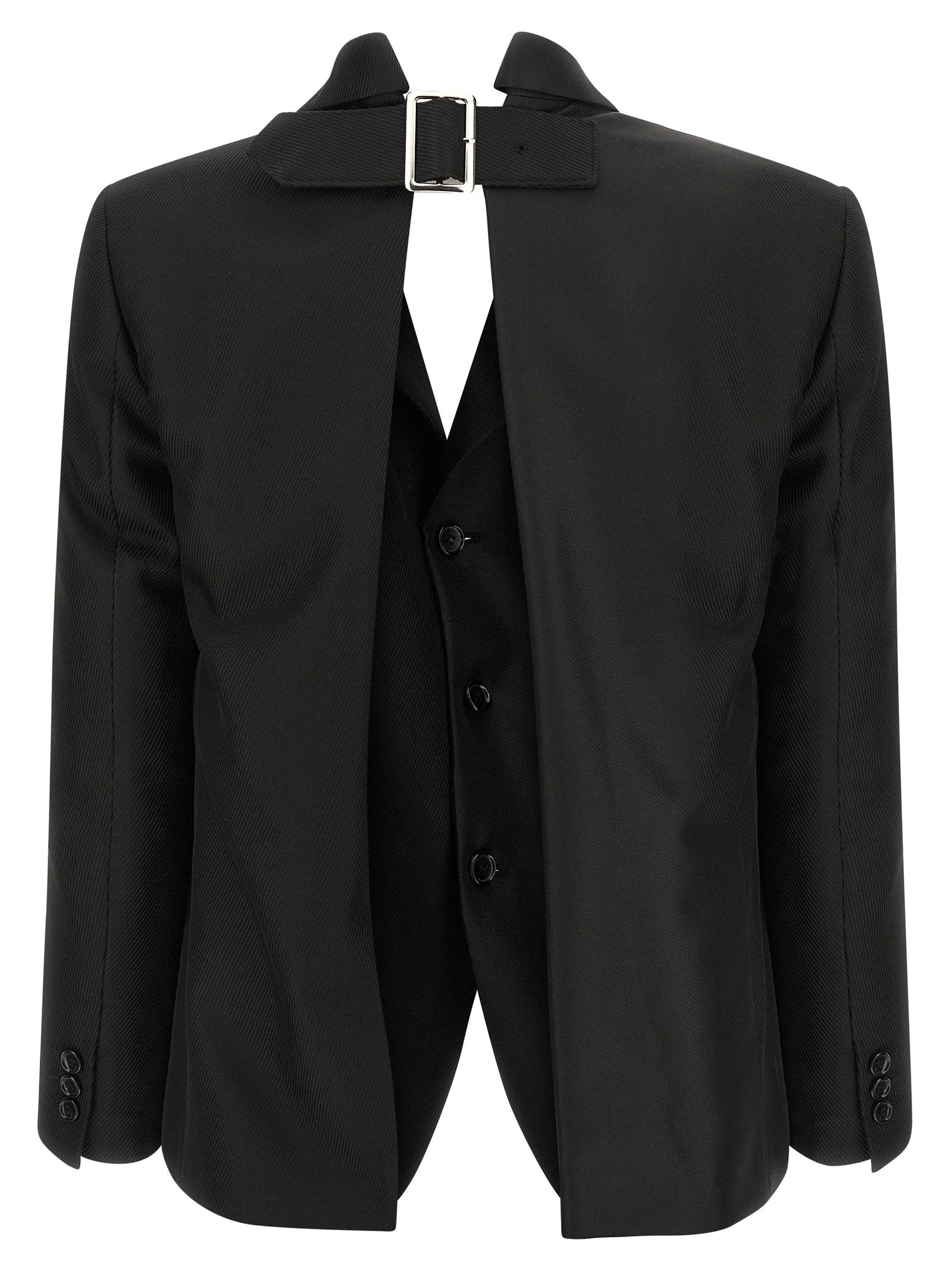 Comme Des Garçons Black Polyester Blazer - XS
