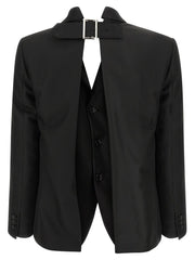 Comme Des Garçons Black Polyester Blazer - XS