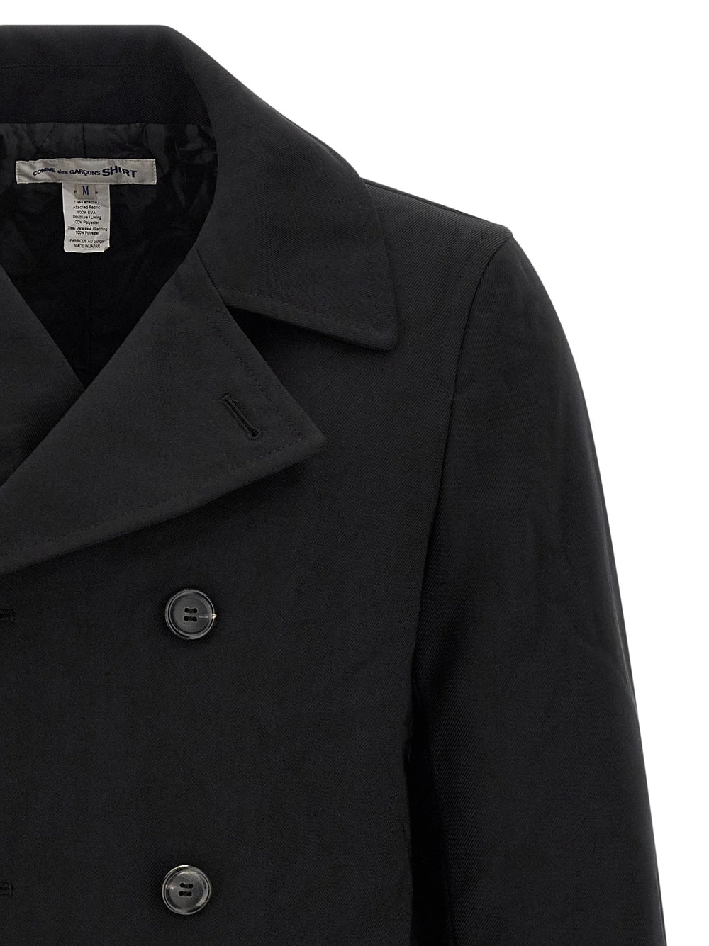 Comme Des Garçons Black Polyester Coat