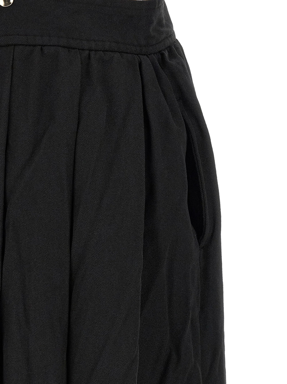Comme Des Garçons Black Polyester Midi Skirt - S