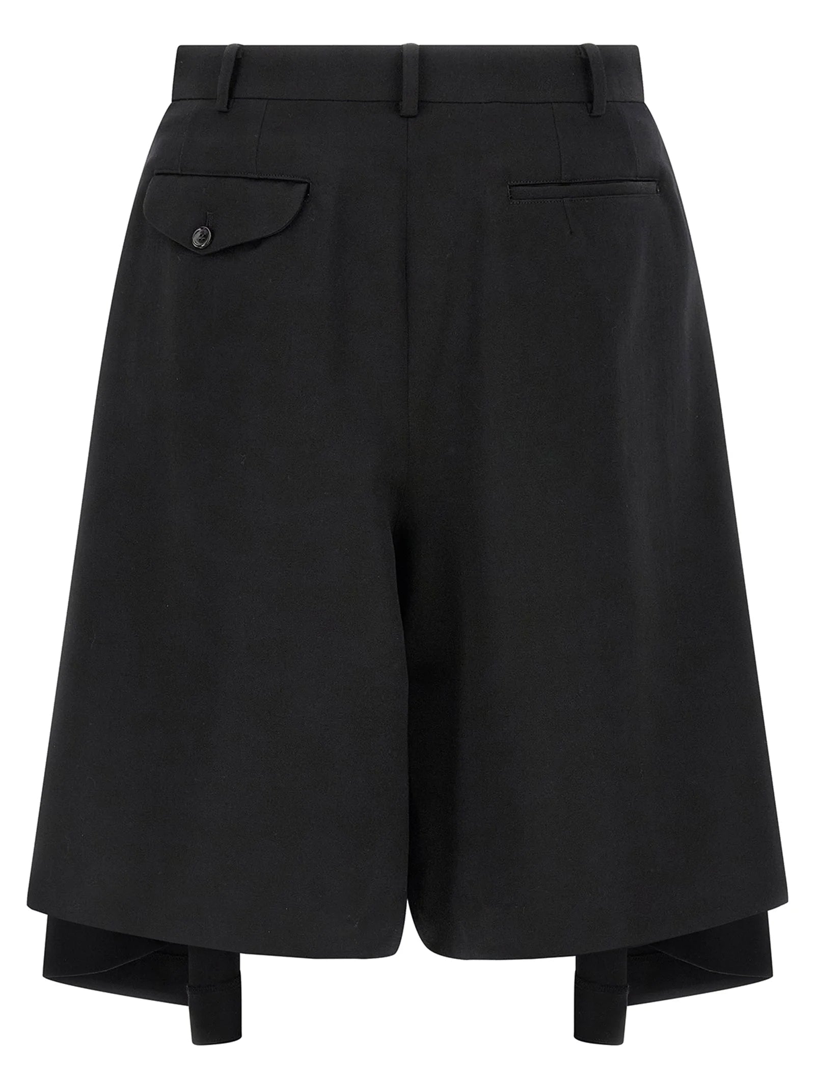 Comme Des Garçons Black Wool Bermuda Shorts