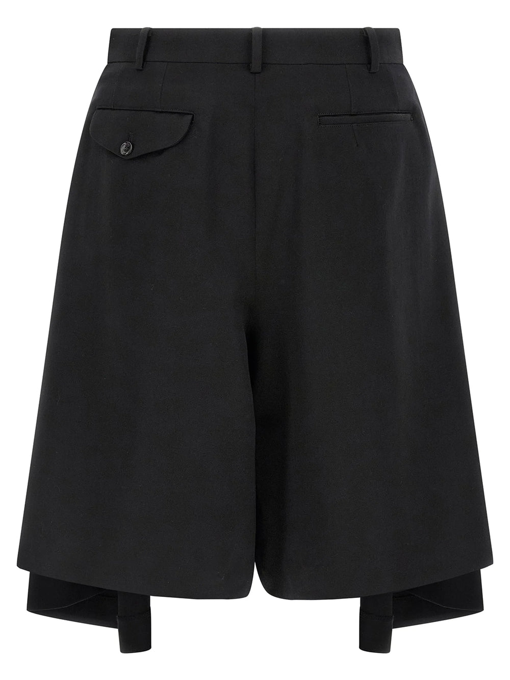 Comme Des Garçons Black Wool Bermuda Shorts