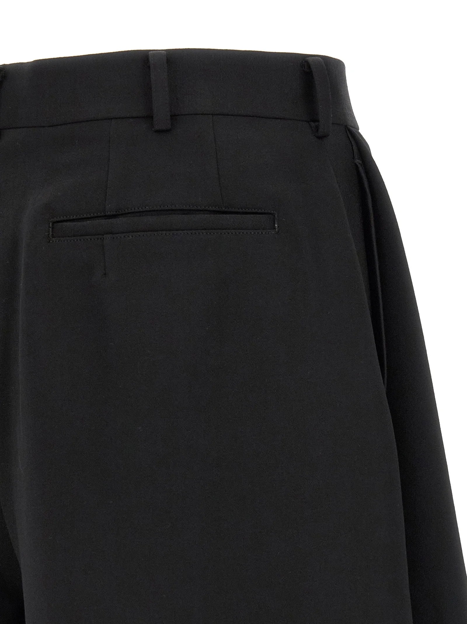 Comme Des Garçons Black Wool Bermuda Shorts