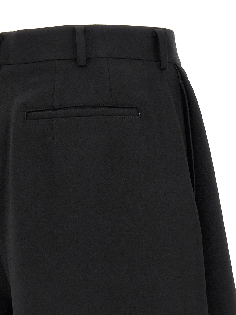 Comme Des Garçons Black Wool Bermuda Shorts