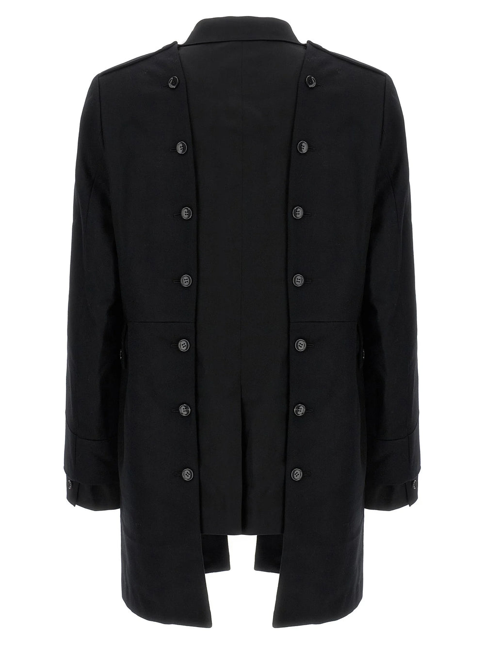 Comme Des Garçons Black Wool Coat - L