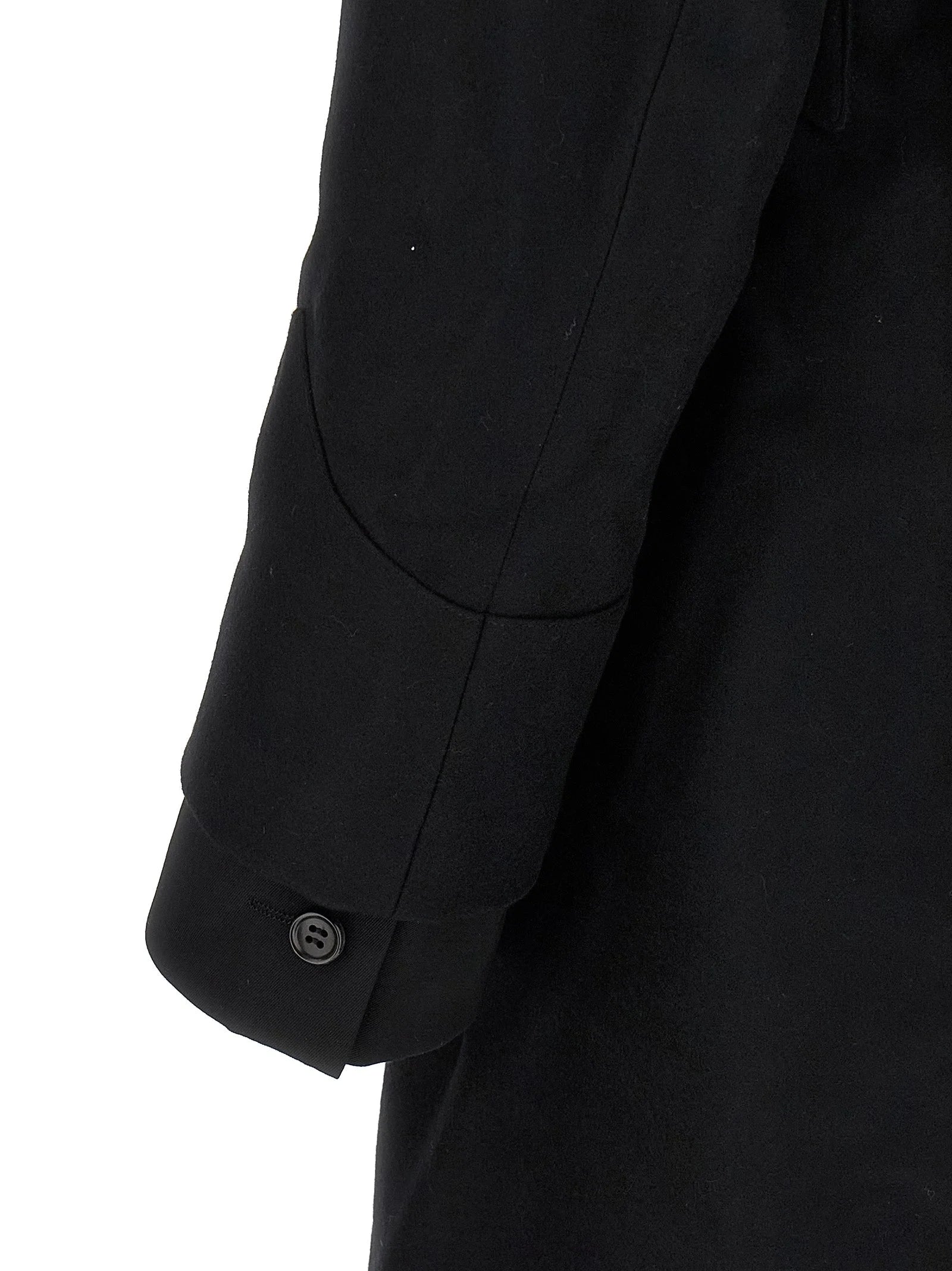 Comme Des Garçons Black Wool Coat - L