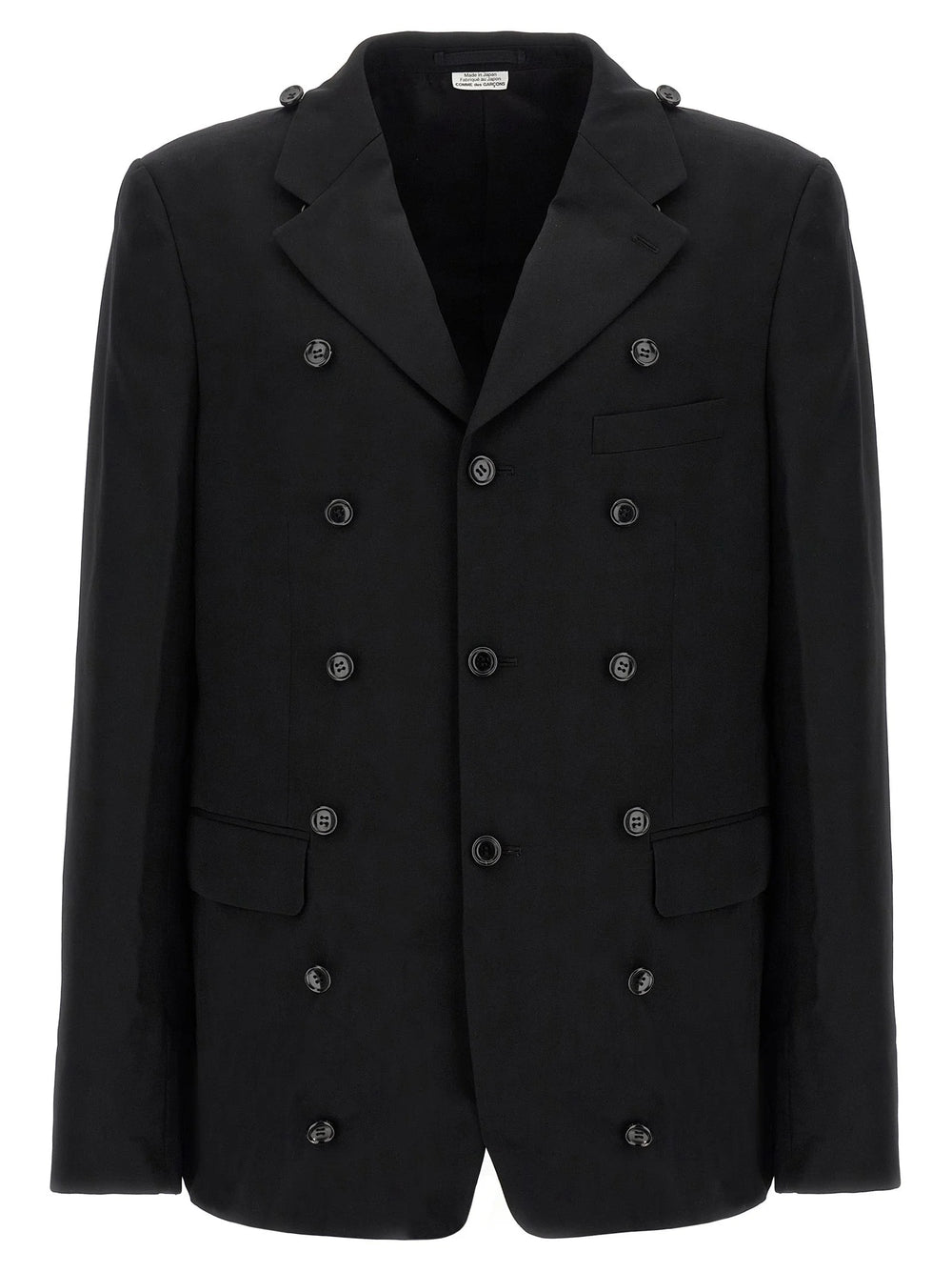 Comme Des Garçons Black Wool Coat - L