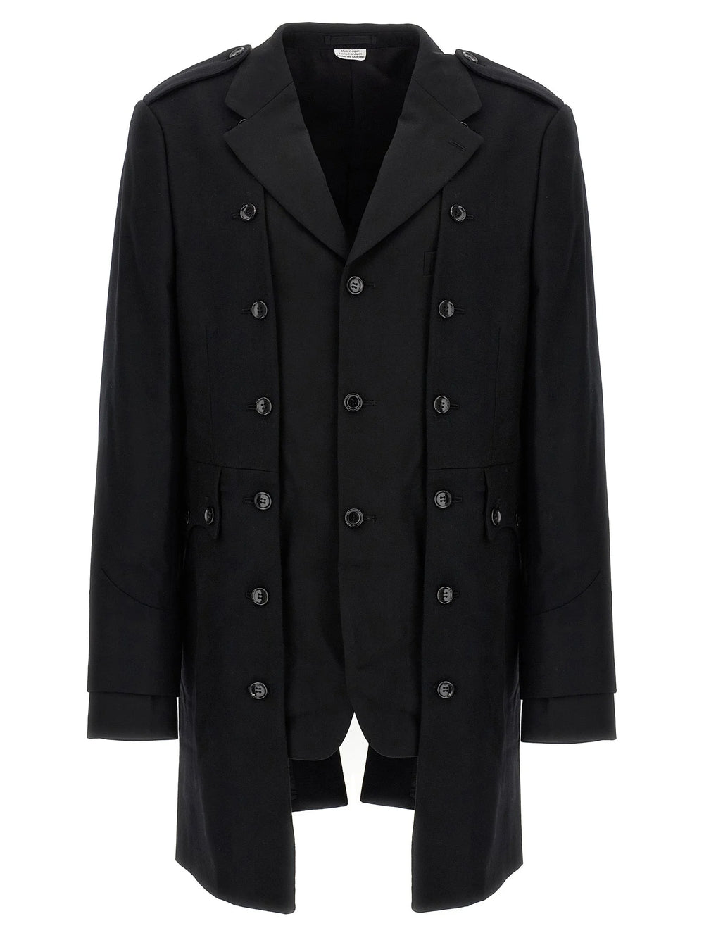 Comme Des Garçons Black Wool Coat - L