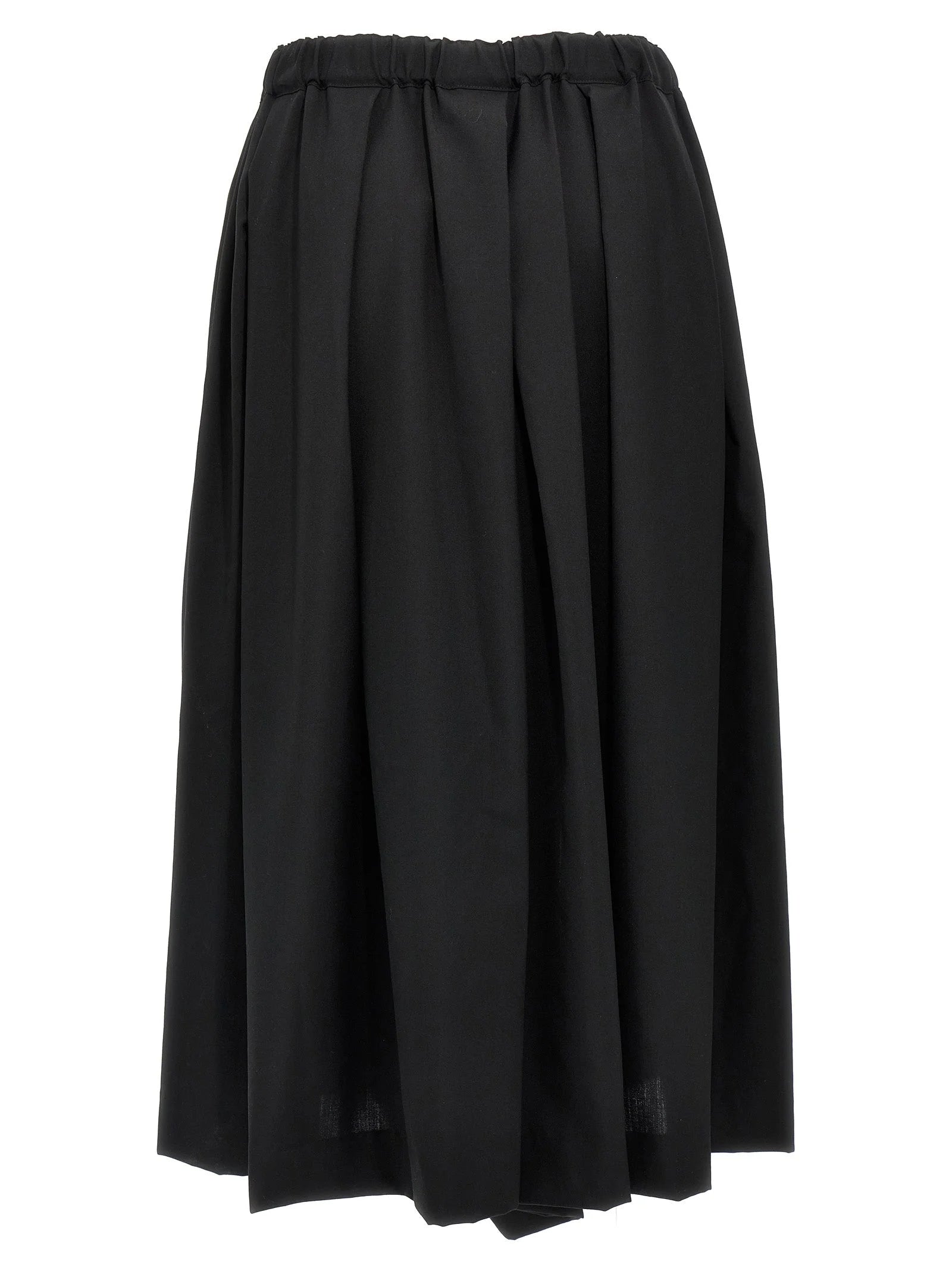 Comme Des Garçons Black Wool Midi Skirt - S