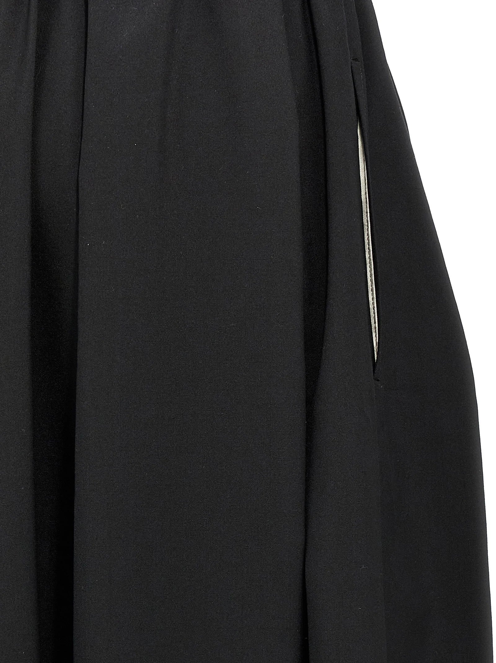 Comme Des Garçons Black Wool Midi Skirt - S