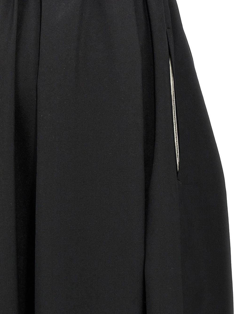 Comme Des Garçons Black Wool Midi Skirt - S