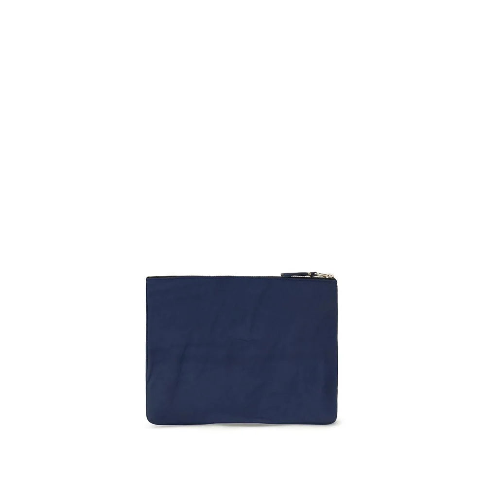 Billetera Comme Des Garçons azul en cuero beige Bos Taurus