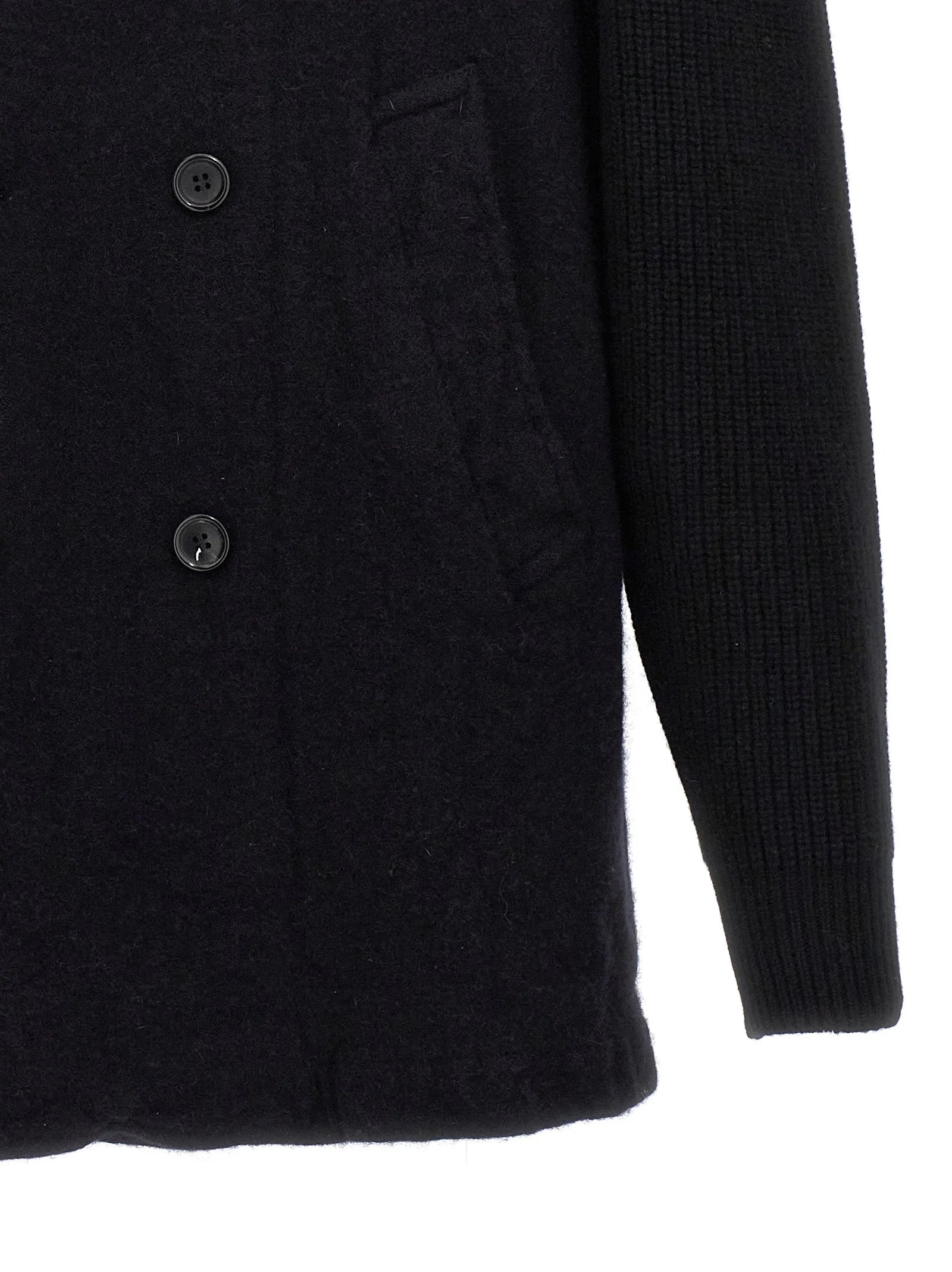 Comme Des Garçons Blue Wool Coat - L