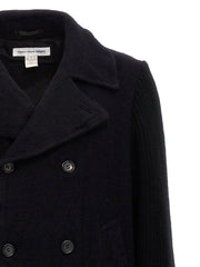 Comme Des Garçons Blue Wool Coat - L