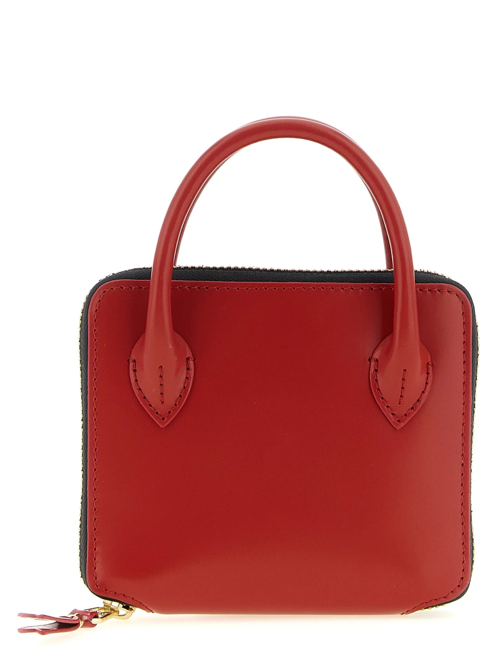 Porte-cartes Comme Des Garçons multicolore en cuir de vache, avec un design géométrique éclatant en blocs de couleurs.