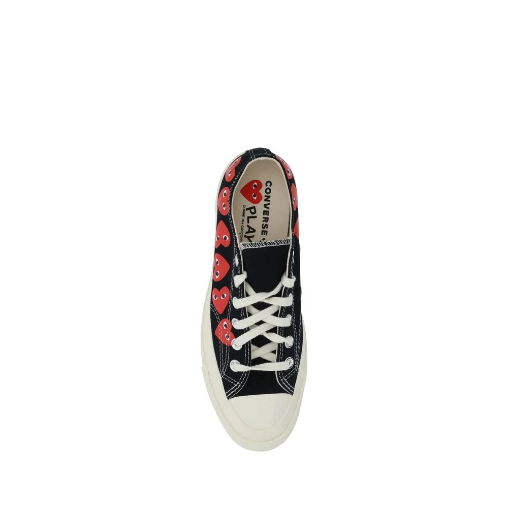 Comme Des Garçons Play x Converse Black Cotton Low Top Sneakers