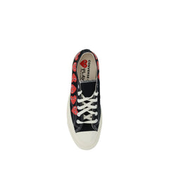 Comme Des Garçons Play x Converse Black Cotton Low Top Sneakers