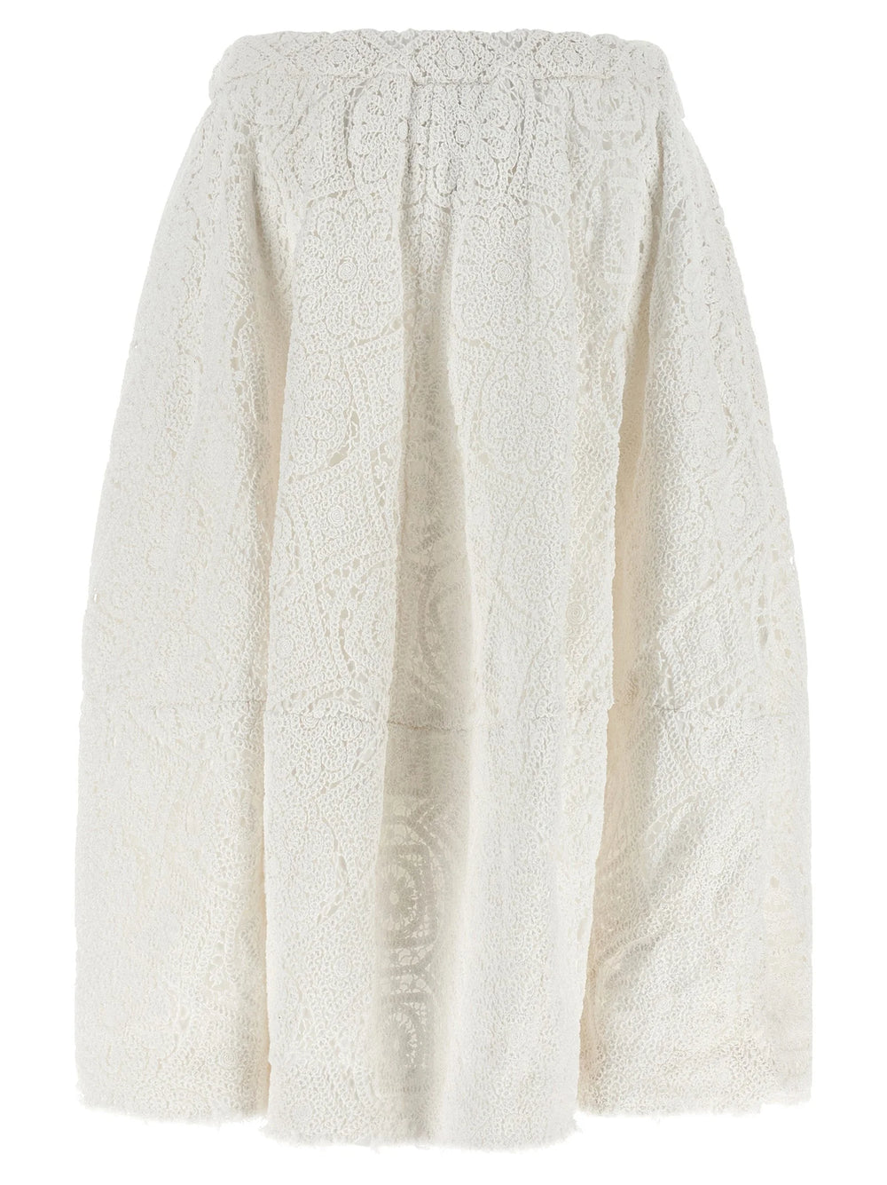 Comme Des Garçons White Cotton Midi Skirt