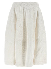 Comme Des Garçons White Cotton Midi Skirt