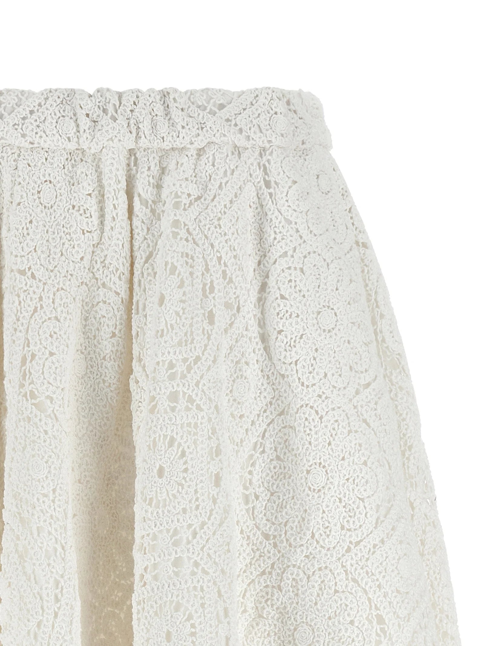 Comme Des Garçons White Cotton Midi Skirt